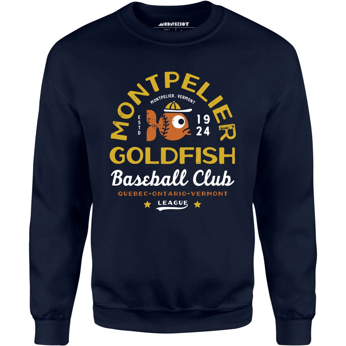 Montpelier Goldfish - Vermont - Vintage Defunct Baseball Teams - Unisex Sweatshirt