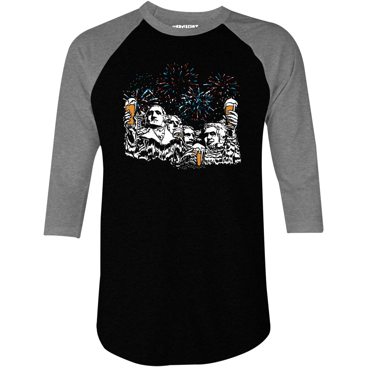 Mount Rushmore Beers - 3/4 Sleeve Raglan T-Shirt