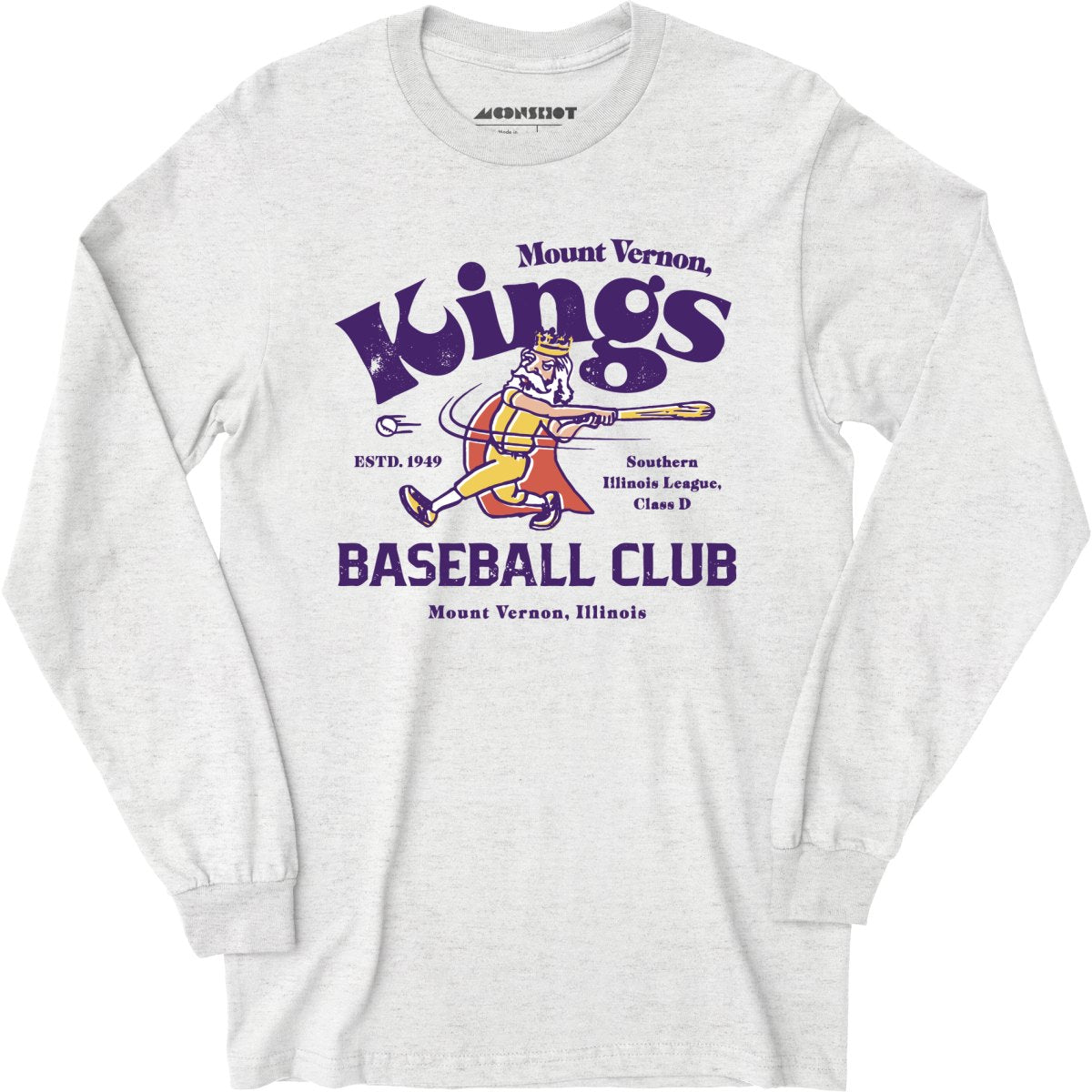Mount Vernon Kings - Illinois - Vintage Defunct Baseball Teams - Long Sleeve T-Shirt
