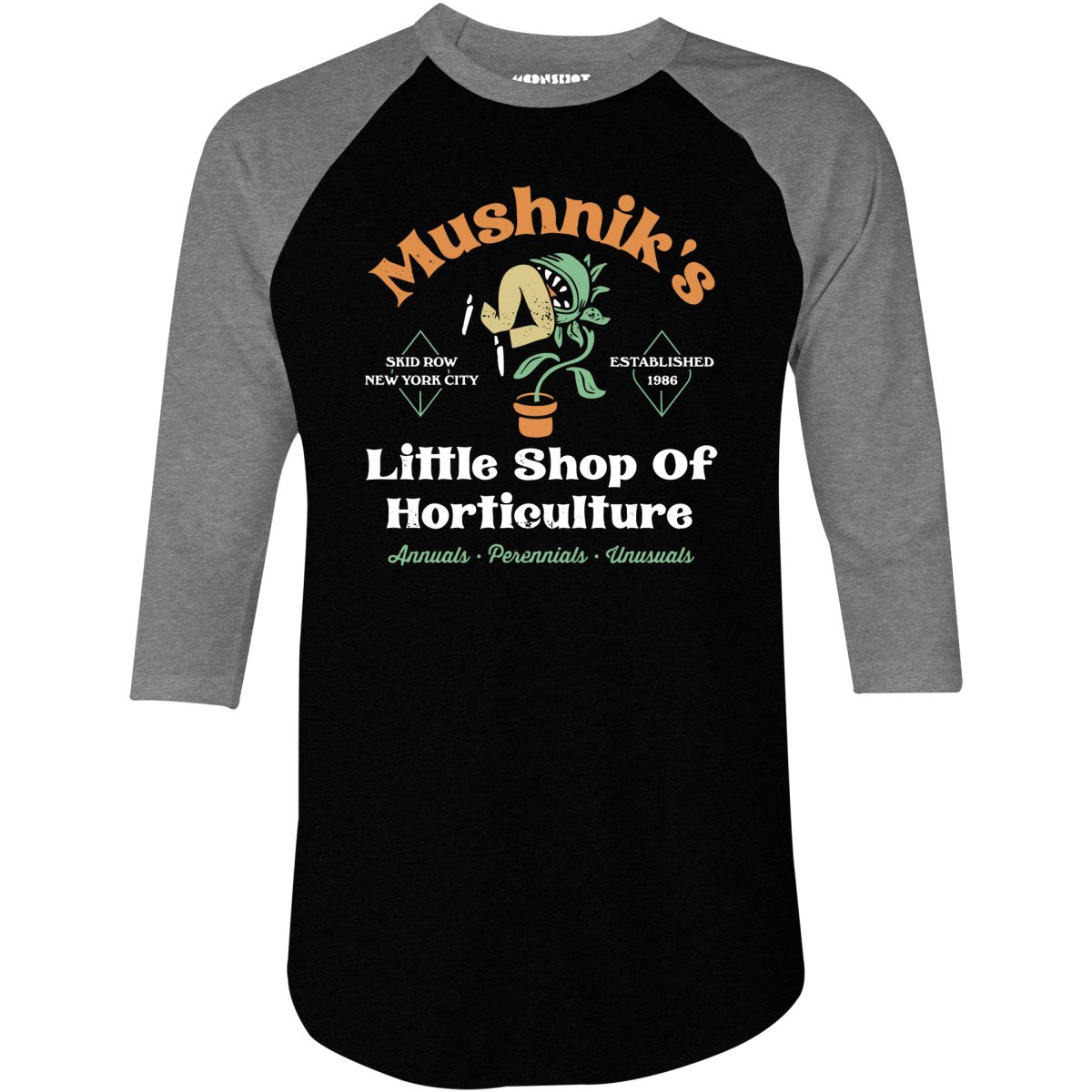 Mushnik's Little Shop of Horticulture - 3/4 Sleeve Raglan T-Shirt