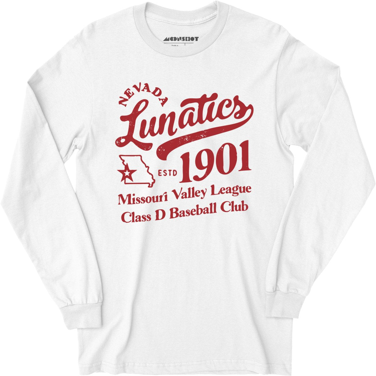 Nevada Lunatics - Missouri - Vintage Defunct Baseball Teams - Long Sleeve T-Shirt