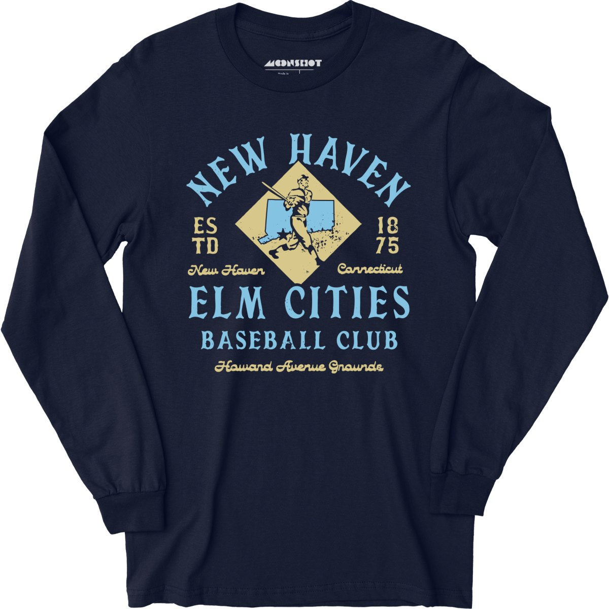 New Haven Elm Cities - Connecticut - Vintage Defunct Baseball Teams - Long Sleeve T-Shirt