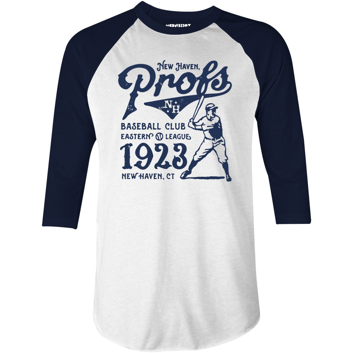 New Haven Profs - Connecticut - Vintage Defunct Baseball Teams - 3/4 Sleeve Raglan T-Shirt