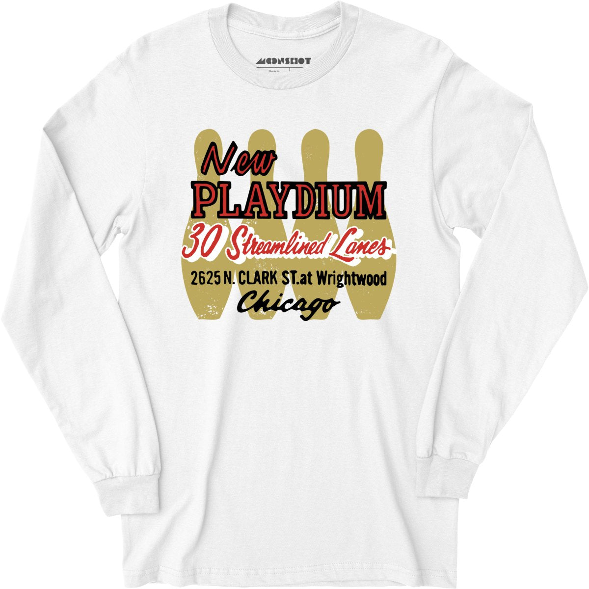 New Playdium - Chicago, IL - Vintage Bowling Alley - Long Sleeve T-Shirt