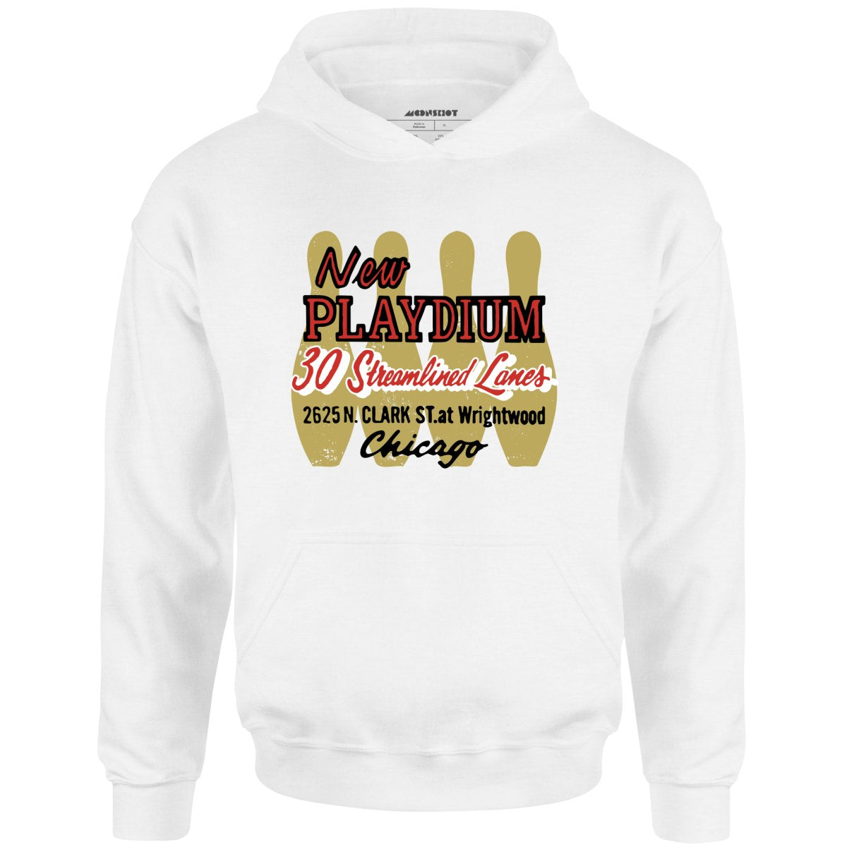 New Playdium - Chicago, IL - Vintage Bowling Alley - Unisex Hoodie