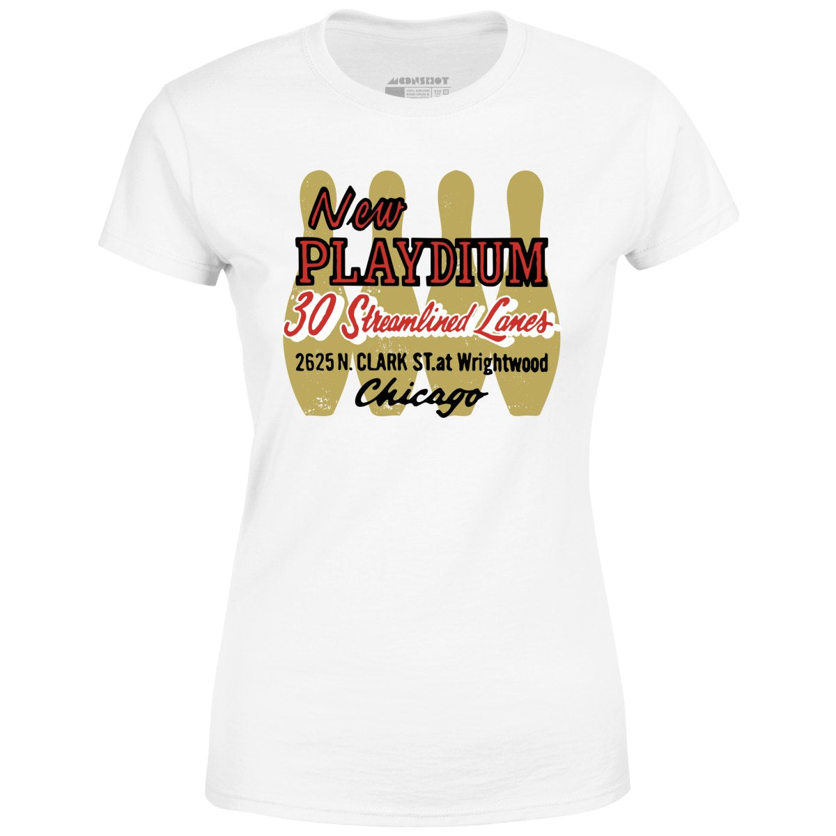 New Playdium - Chicago, IL - Vintage Bowling Alley - Women's T-Shirt