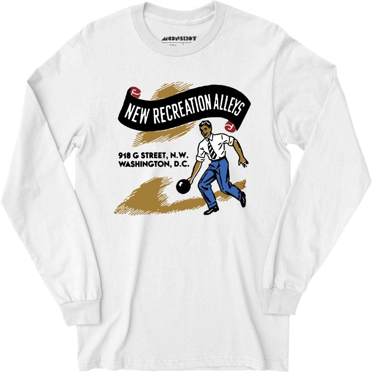 New Recreation Alleys - Washington D.C. - Vintage Bowling Alley - Long Sleeve T-Shirt