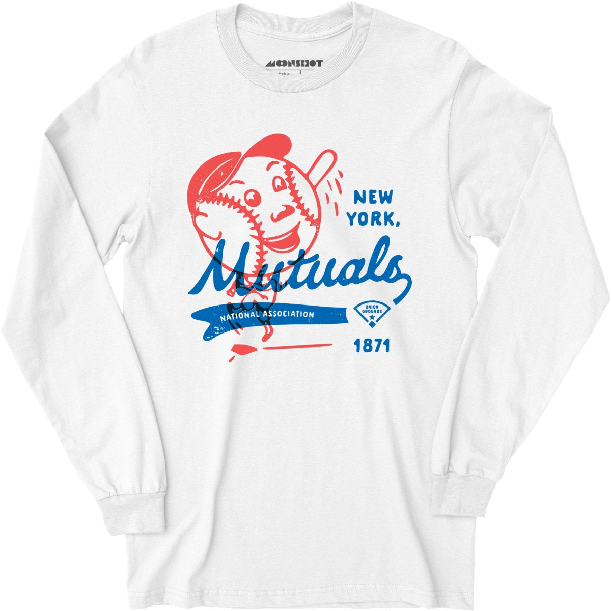 New York Mutuals - Vintage Defunct Baseball Teams - Long Sleeve T-Shirt