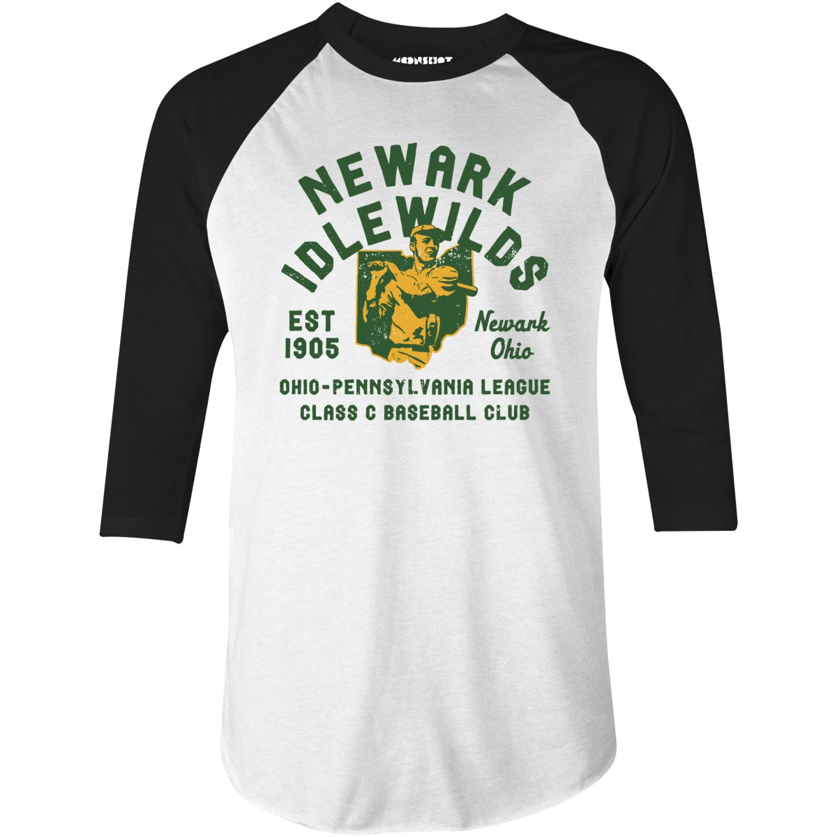 Newark Idlewilds - Ohio - Vintage Defunct Baseball Teams - 3/4 Sleeve Raglan T-Shirt