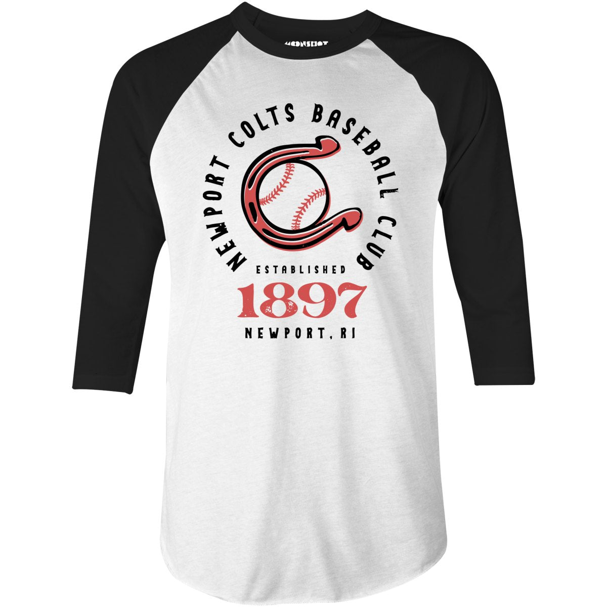 Newport Colts - Rhode Island - Vintage Defunct Baseball Teams - 3/4 Sleeve Raglan T-Shirt