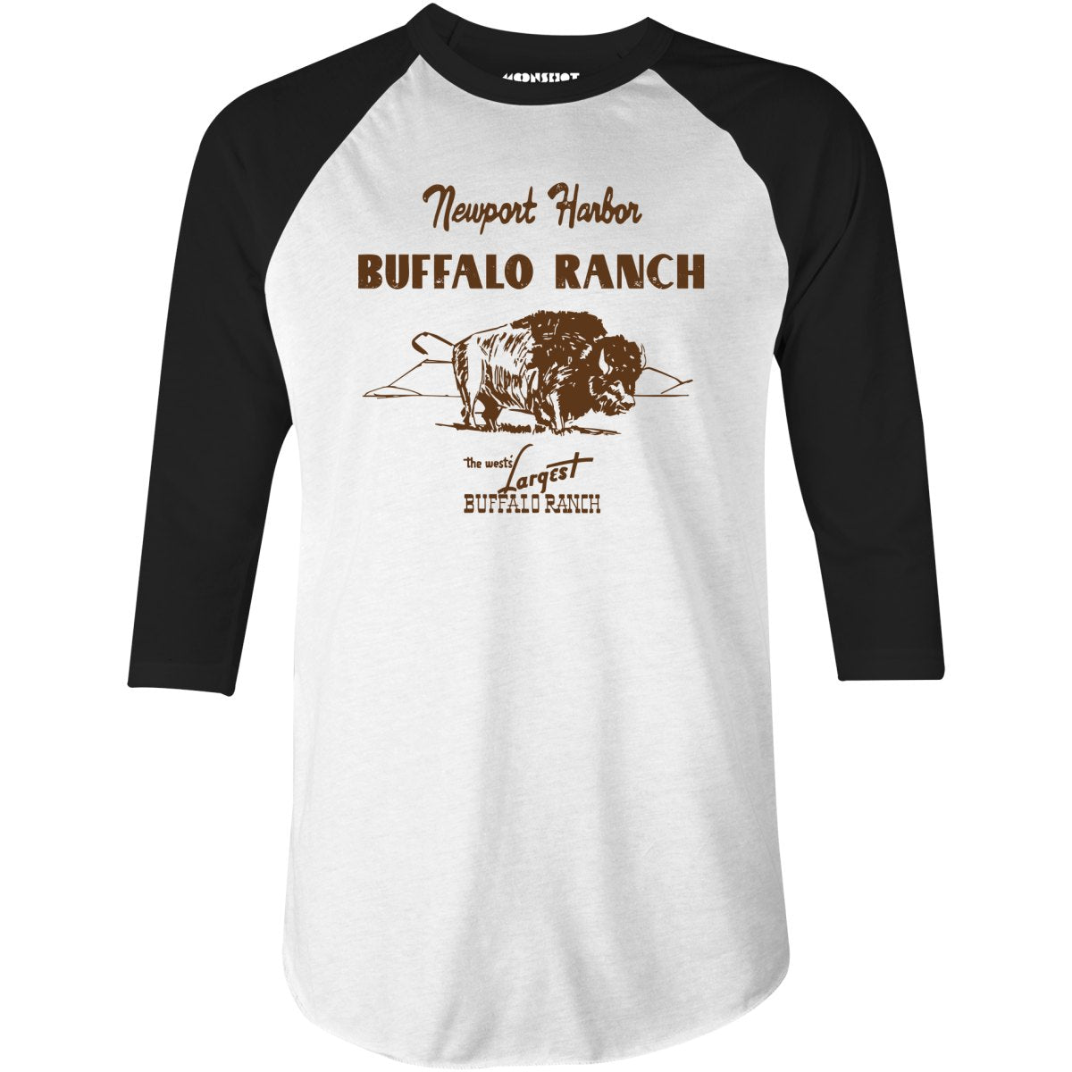 Newport Harbor Buffalo Ranch - Newport Beach, CA - 3/4 Sleeve Raglan T-Shirt