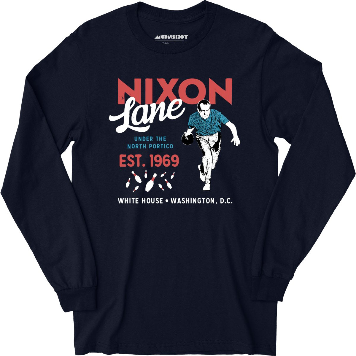 Nixon Lane - Washington D.C. - Vintage Bowling Alley - Long Sleeve T-Shirt