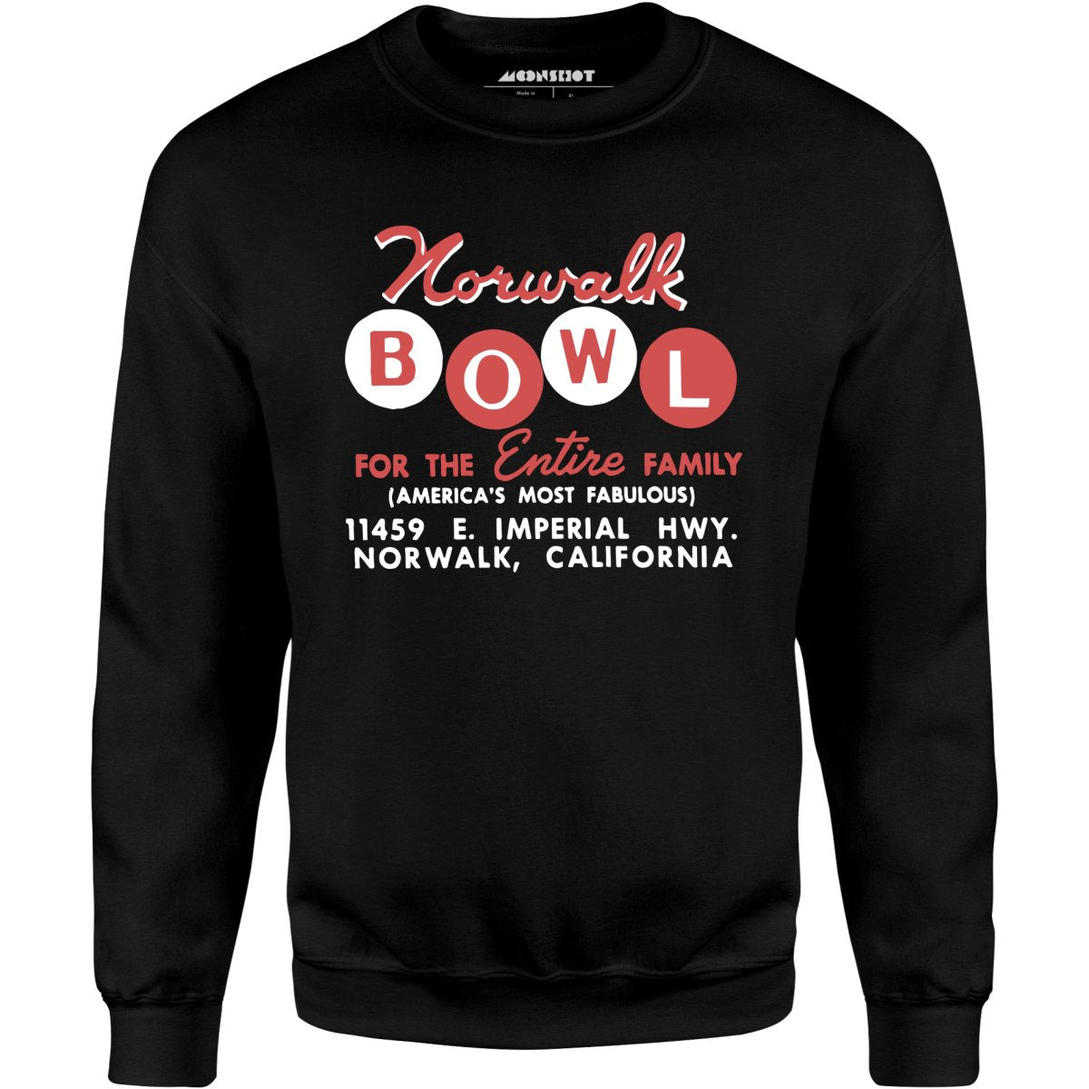 Norwalk Bowl - Norwalk, CA - Vintage Bowling Alley - Unisex Sweatshirt