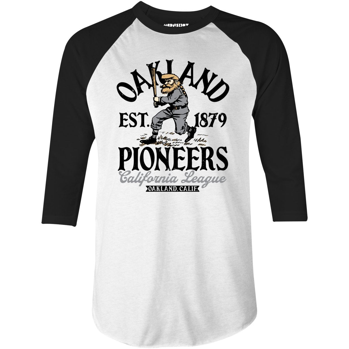 Oakland Pioneers - California - Vintage Defunct Baseball Teams - 3/4 Sleeve Raglan T-Shirt