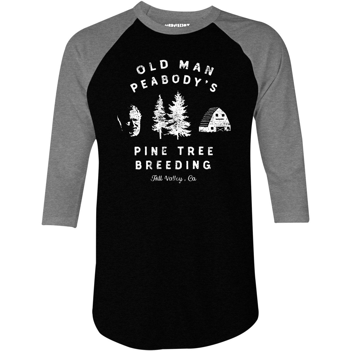 Old Man Peabody's Pine Tree Breeding - 3/4 Sleeve Raglan T-Shirt