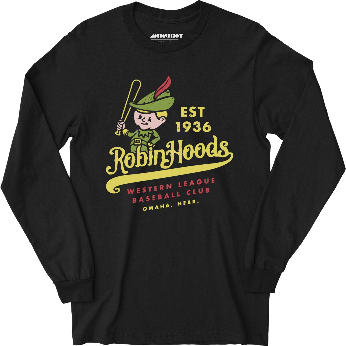 Omaha Robin Hoods - Nebraska - Vintage Defunct Baseball Teams - Long Sleeve T-Shirt