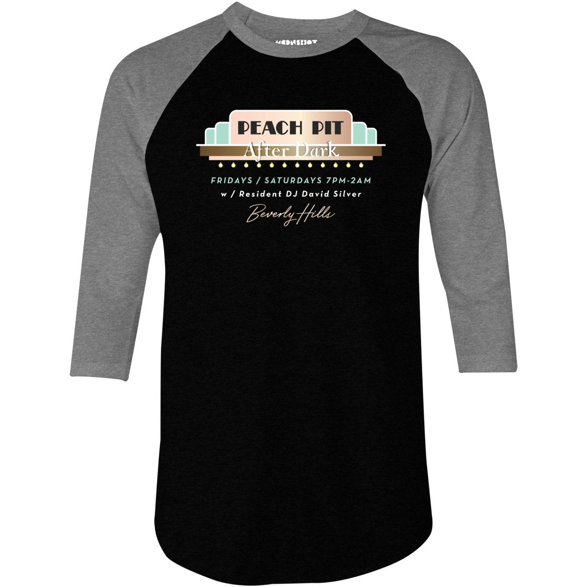 Peach Pit After Dark 90210 - 3/4 Sleeve Raglan T-Shirt