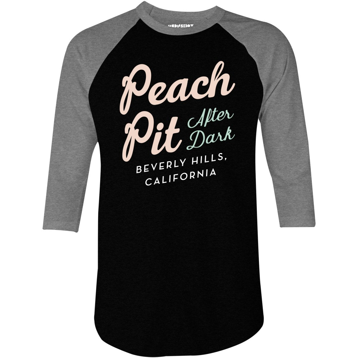 Peach Pit After Dark 90210 v2 - 3/4 Sleeve Raglan T-Shirt