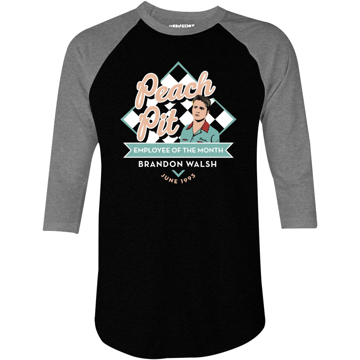 Peach Pit Employee of The Month - 90210 - 3/4 Sleeve Raglan T-Shirt