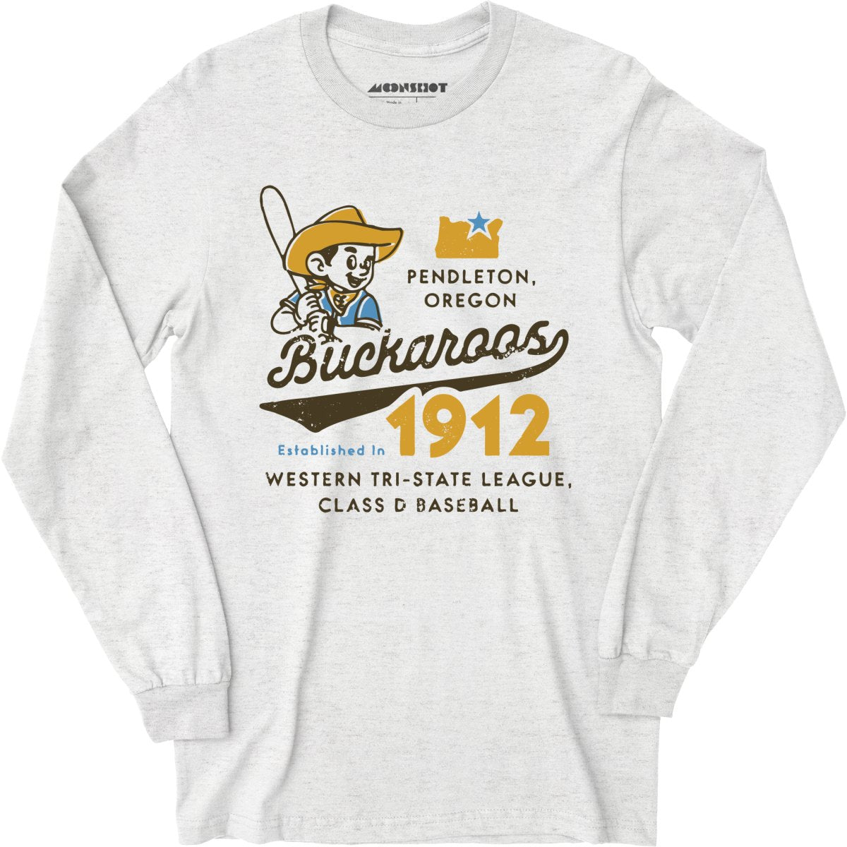 Pendleton Buckaroos - Oregon - Vintage Defunct Baseball Teams - Long Sleeve T-Shirt