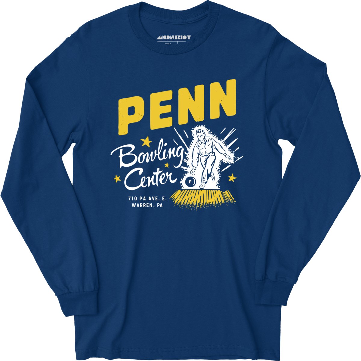 Penn Bowling Center - Warren, PA - Vintage Bowling Alley - Long Sleeve T-Shirt