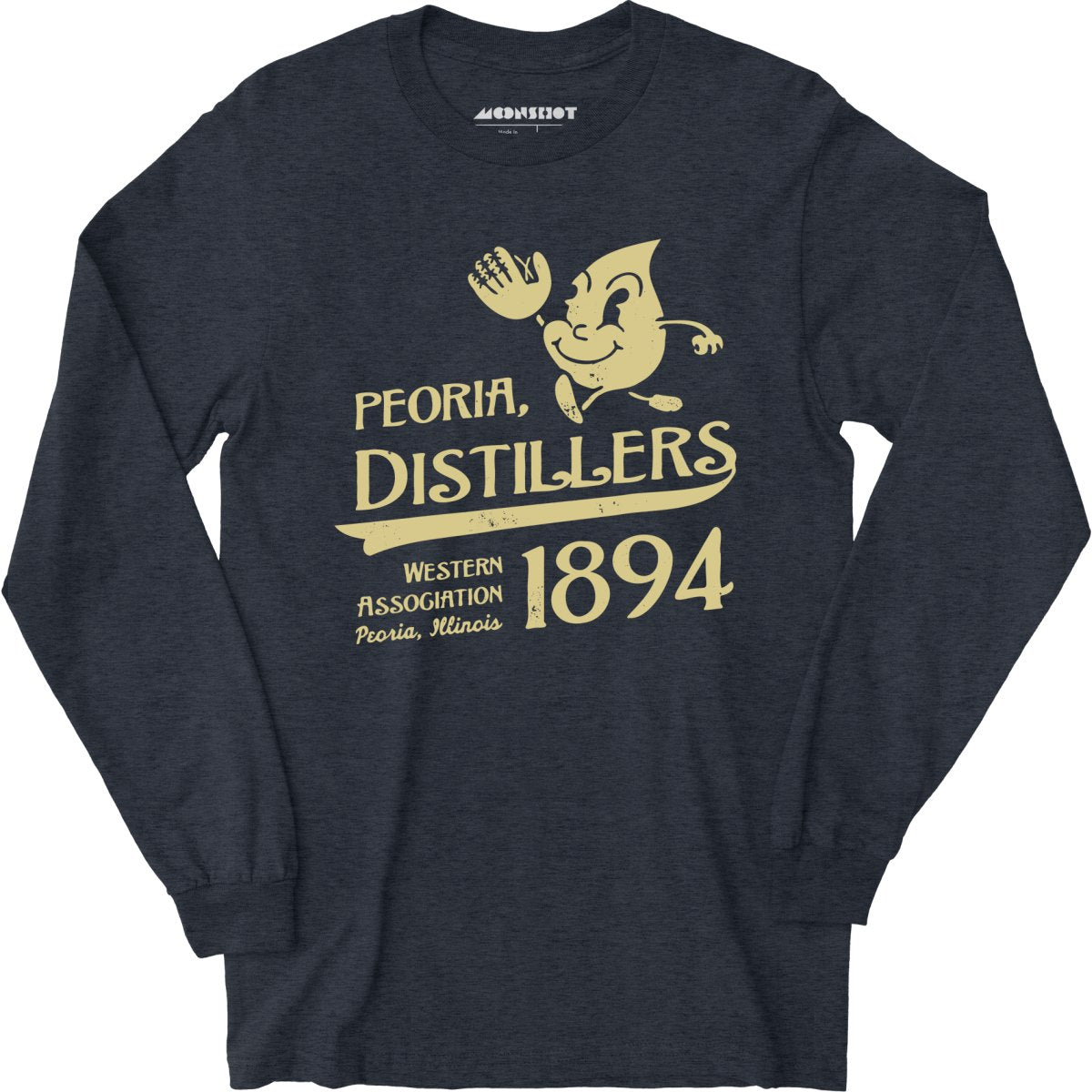 Peoria Distillers - Illinois - Vintage Defunct Baseball Teams - Long Sleeve T-Shirt
