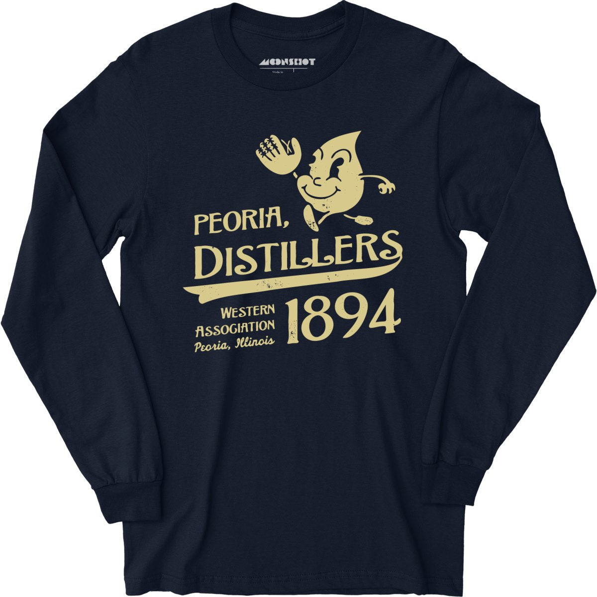 Peoria Distillers - Illinois - Vintage Defunct Baseball Teams - Long Sleeve T-Shirt