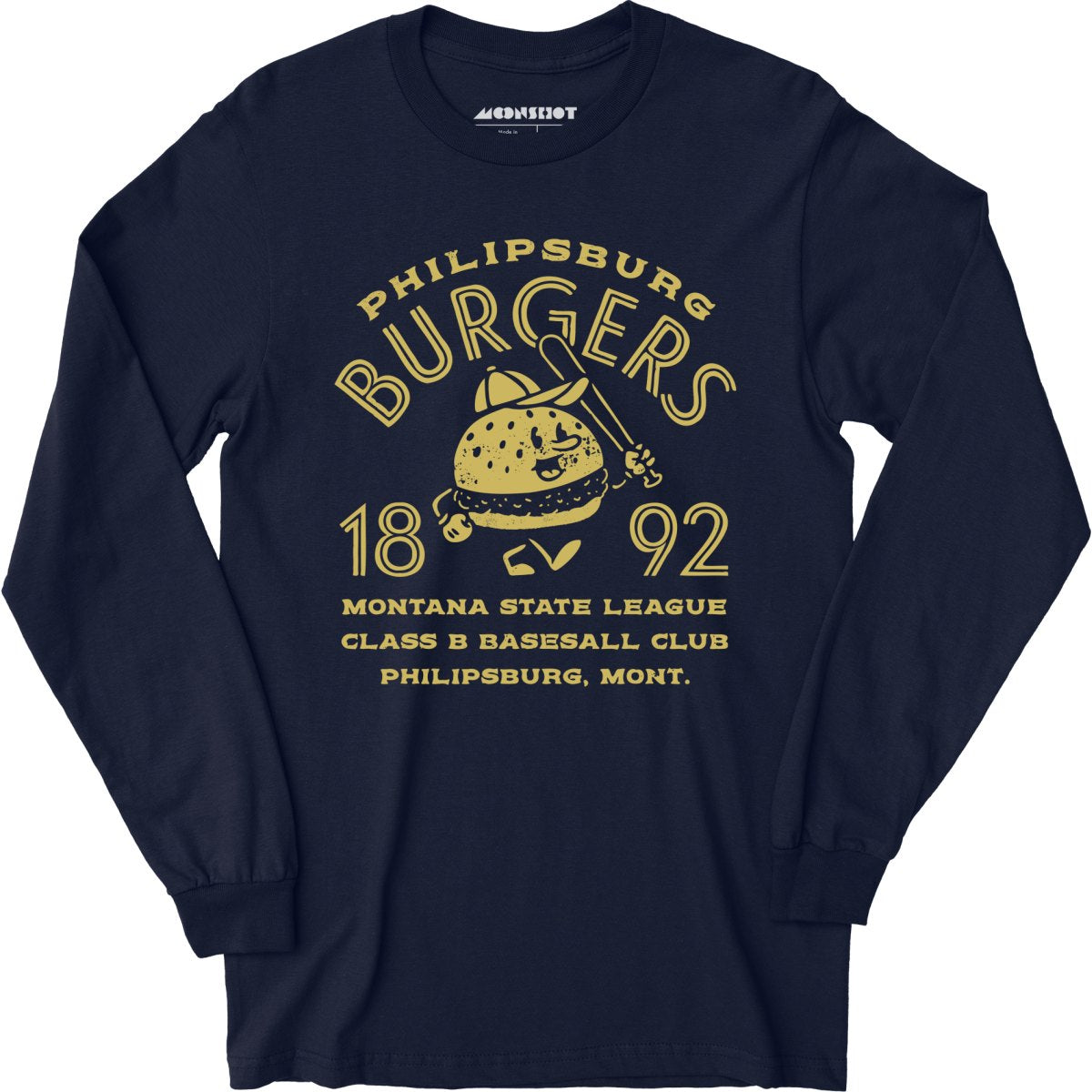 Philipsburg Burgers - Montana - Vintage Defunct Baseball Teams - Long Sleeve T-Shirt