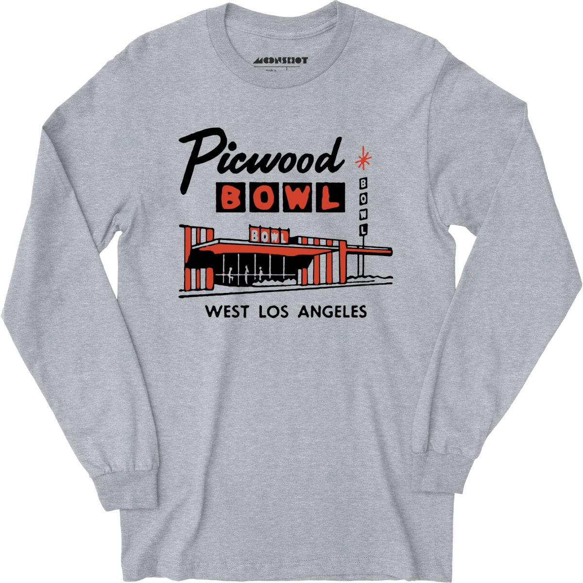 Picwood Bowl - Los Angeles, CA - Vintage Bowling Alley - Long Sleeve T-Shirt