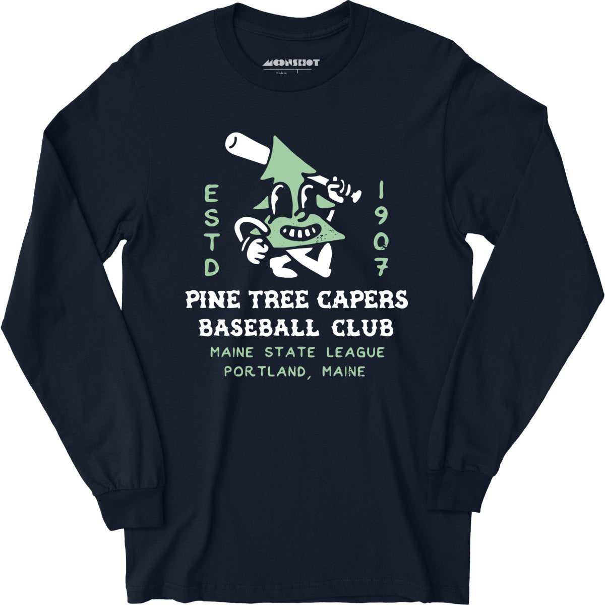 Pine Tree Capers - Portland, ME - Vintage Defunct Baseball Teams - Long Sleeve T-Shirt
