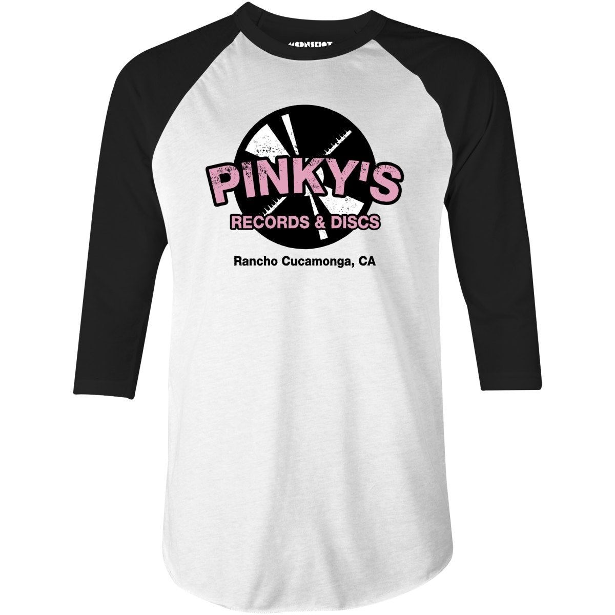 Pinky's Records & Discs - 3/4 Sleeve Raglan T-Shirt