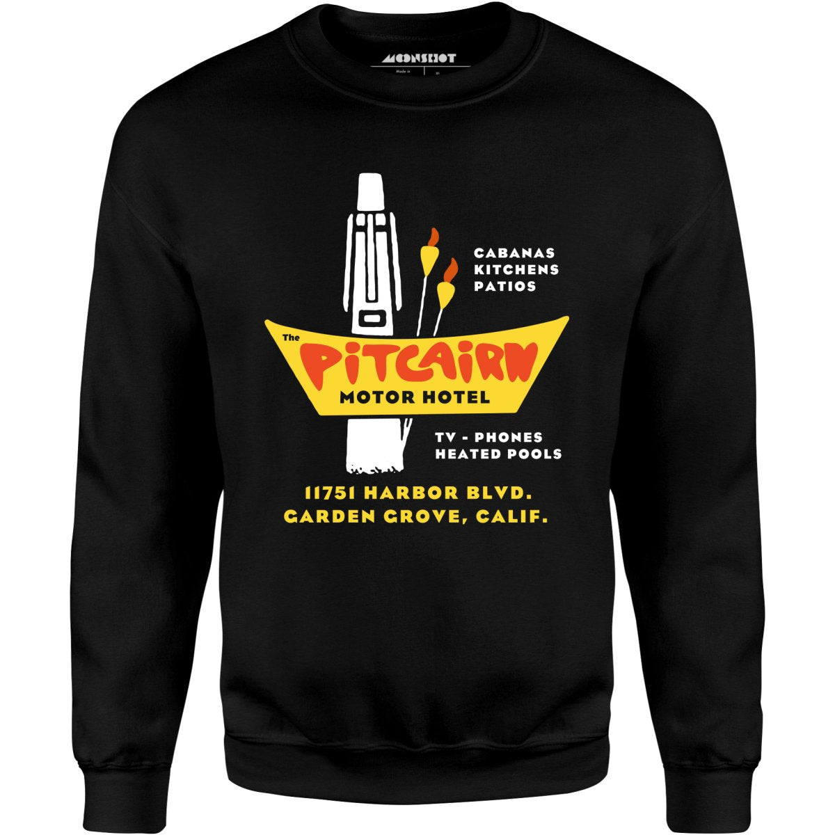 Pitcairn Motor Hotel - Garden Grove, CA - Vintage Hotel - Unisex Sweatshirt