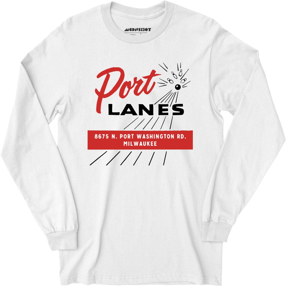 Port Lanes - Milwaukee, WI - Vintage Bowling Alley - Long Sleeve T-Shirt