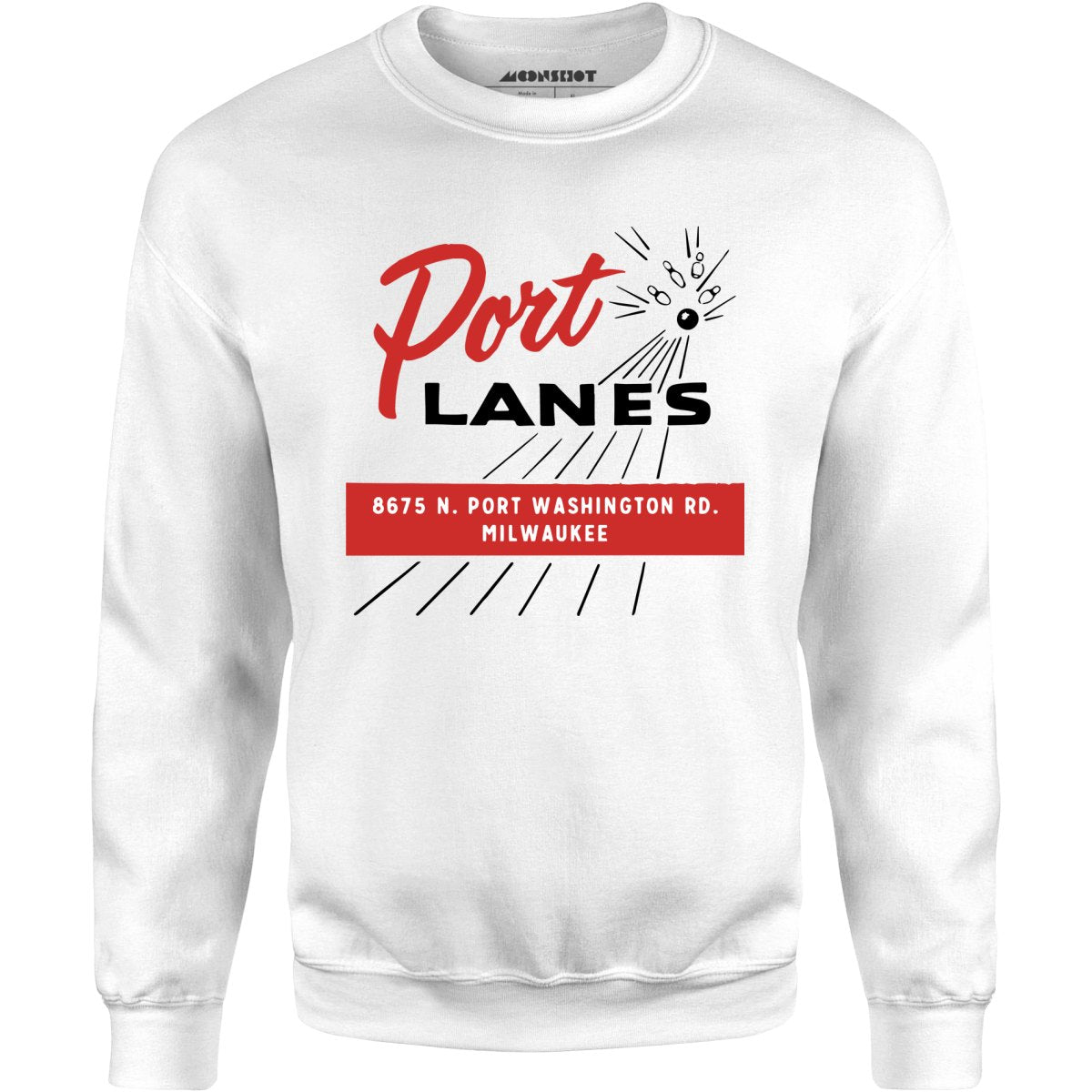 Port Lanes - Milwaukee, WI - Vintage Bowling Alley - Unisex Sweatshirt