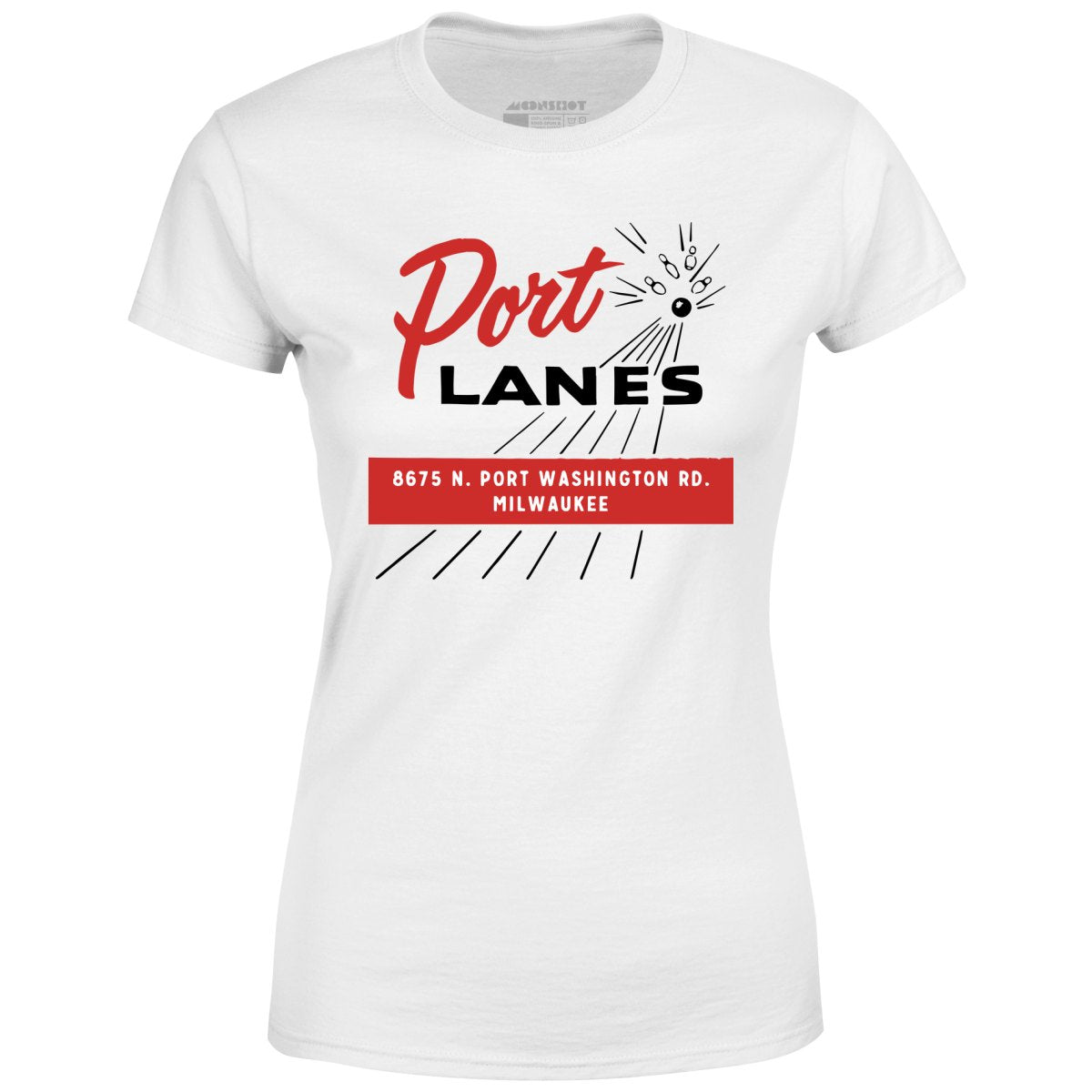 Port Lanes - Milwaukee, WI - Vintage Bowling Alley - Women's T-Shirt