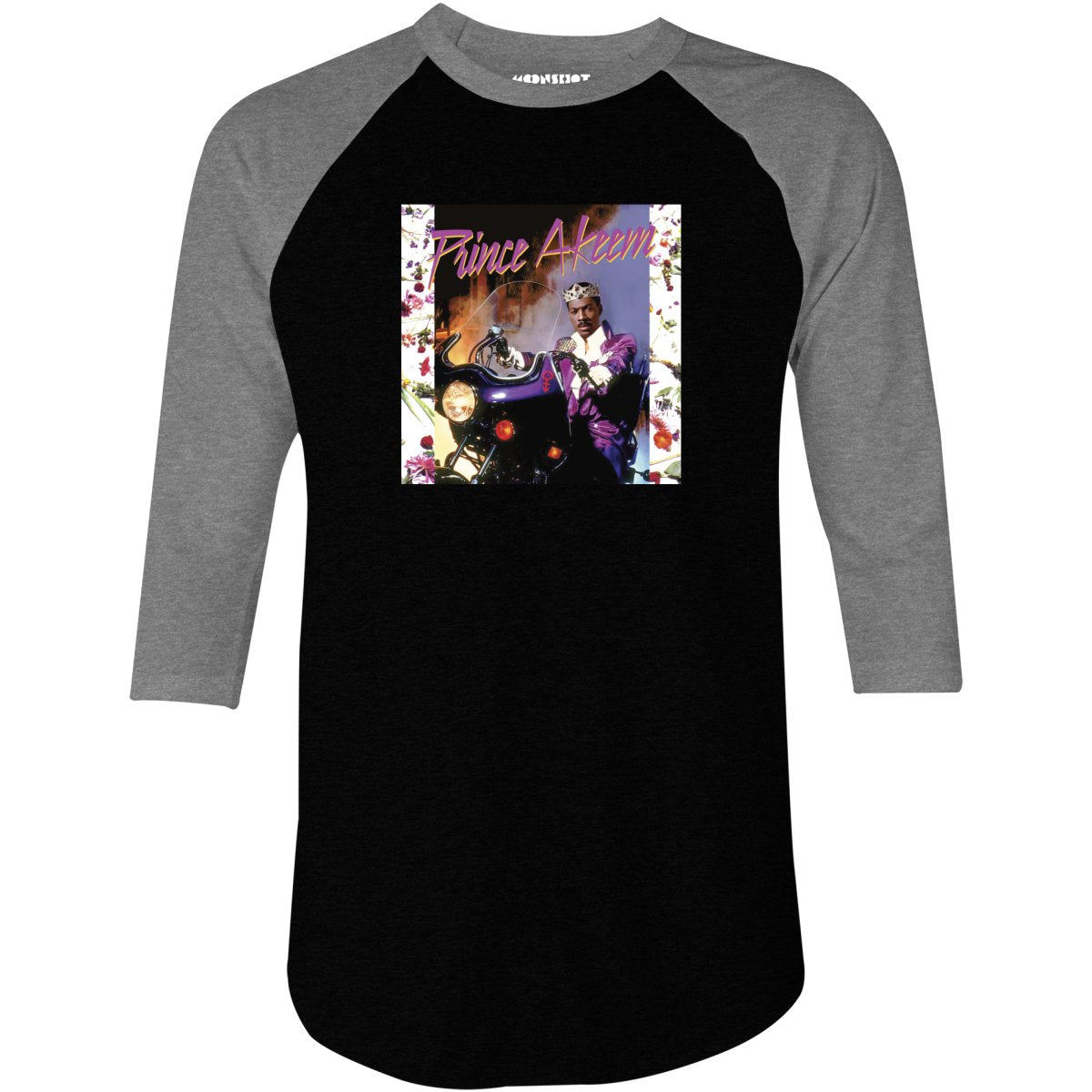 Prince Akeem Purple Rain Mashup Parody - 3/4 Sleeve Raglan T-Shirt
