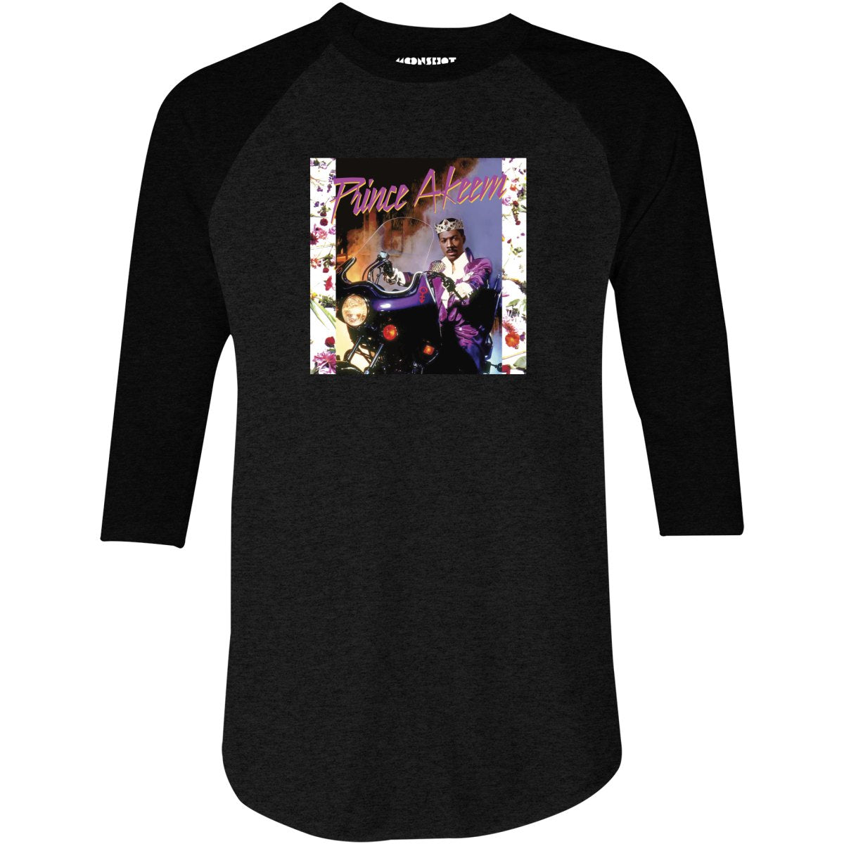 Prince Akeem Purple Rain Mashup Parody - 3/4 Sleeve Raglan T-Shirt