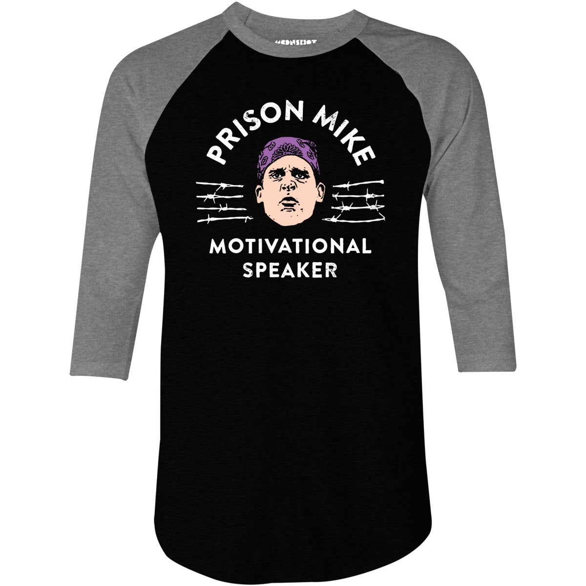 Prison Mike - Motivational Speaker - 3/4 Sleeve Raglan T-Shirt