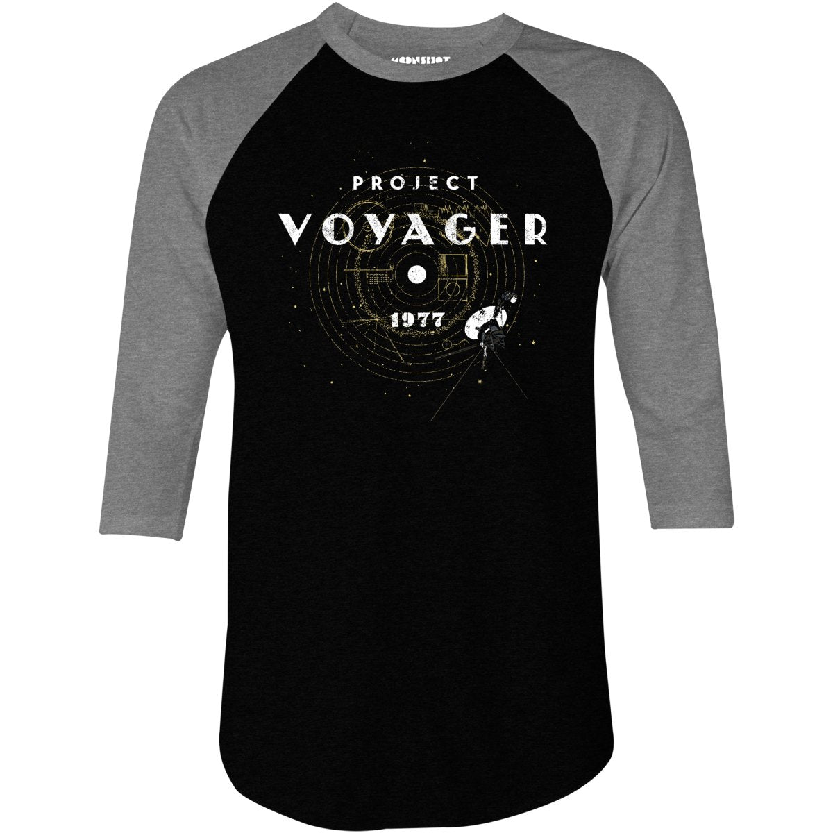 Project Voyager Mission - Golden Record - 3/4 Sleeve Raglan T-Shirt