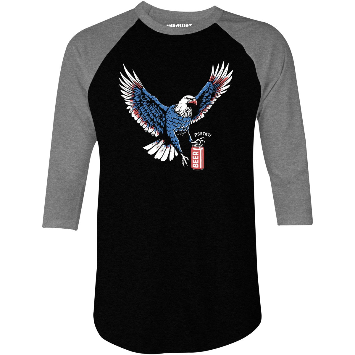 Psstkt Eagle - 3/4 Sleeve Raglan T-Shirt