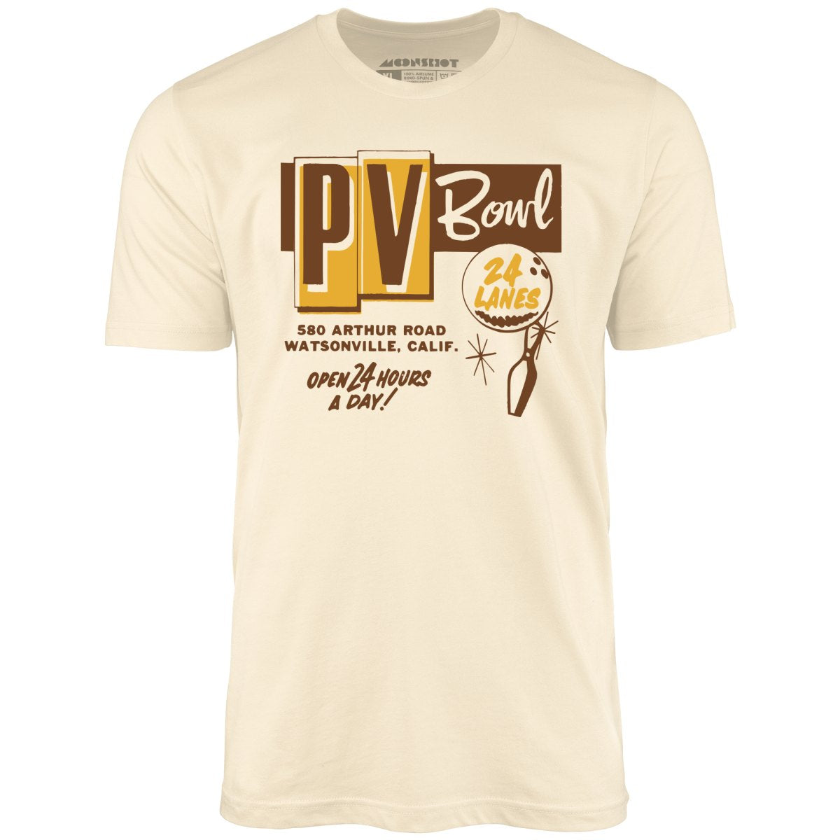 PV Bowl - Watsonville, CA - Vintage Bowling Alley - Unisex T-Shirt