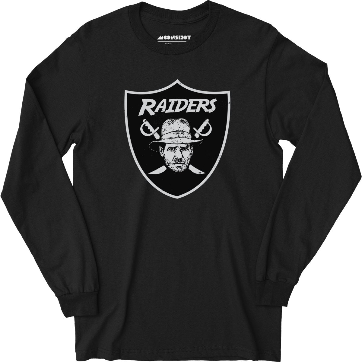 Raiders Parody Indiana Jones Mashup - Long Sleeve T-Shirt Black / S