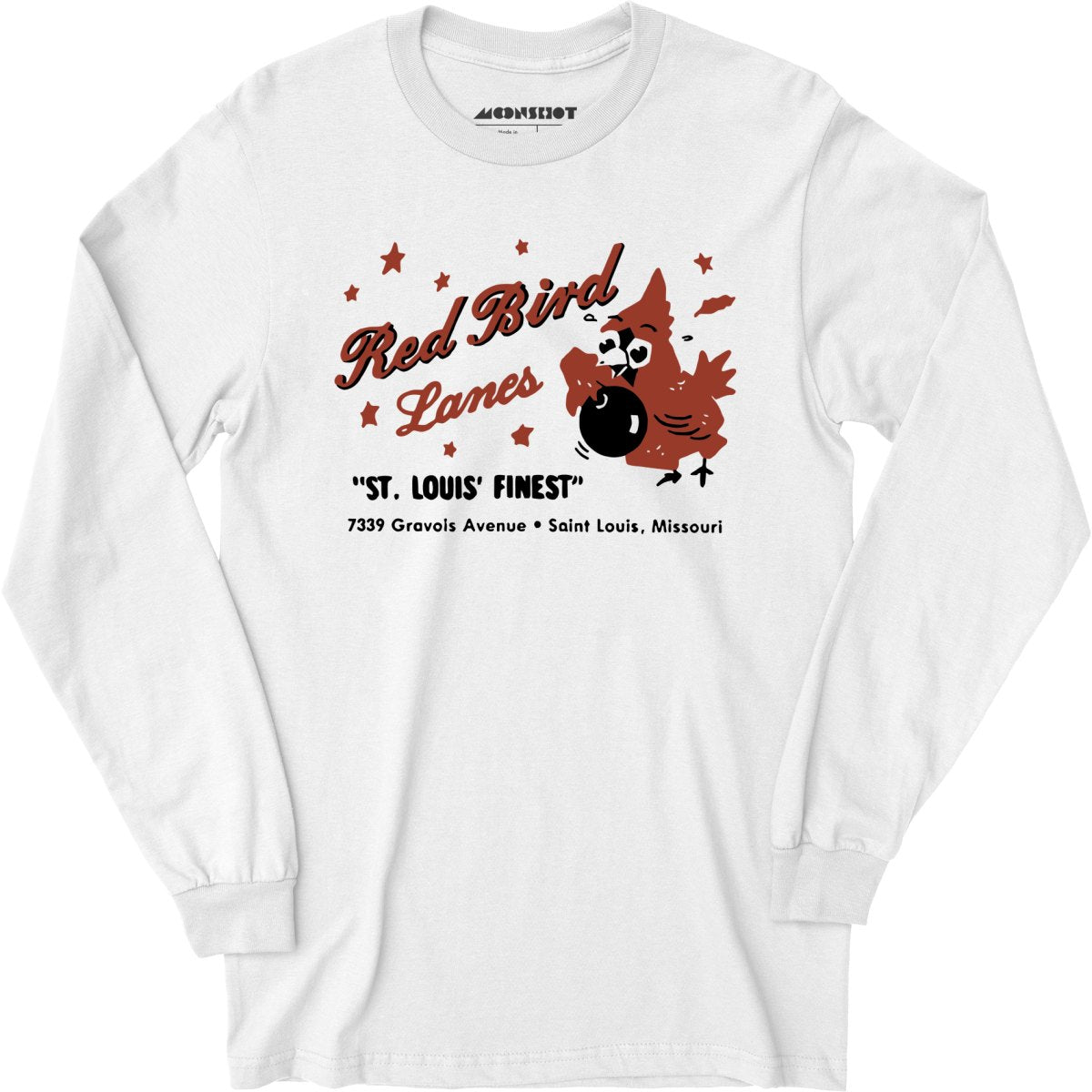 Red Bird Lanes v1 - St. Louis, MO - Vintage Bowling Alley - Long Sleeve T-Shirt