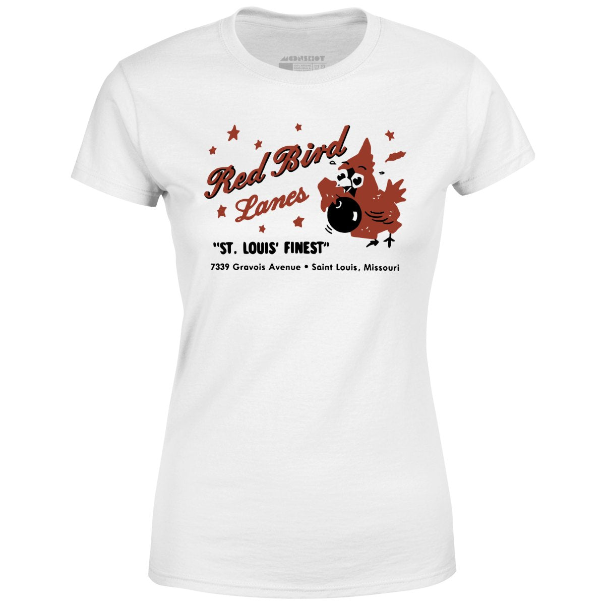 Red Bird Lanes v1 - St. Louis, MO - Vintage Bowling Alley - Women's T-Shirt