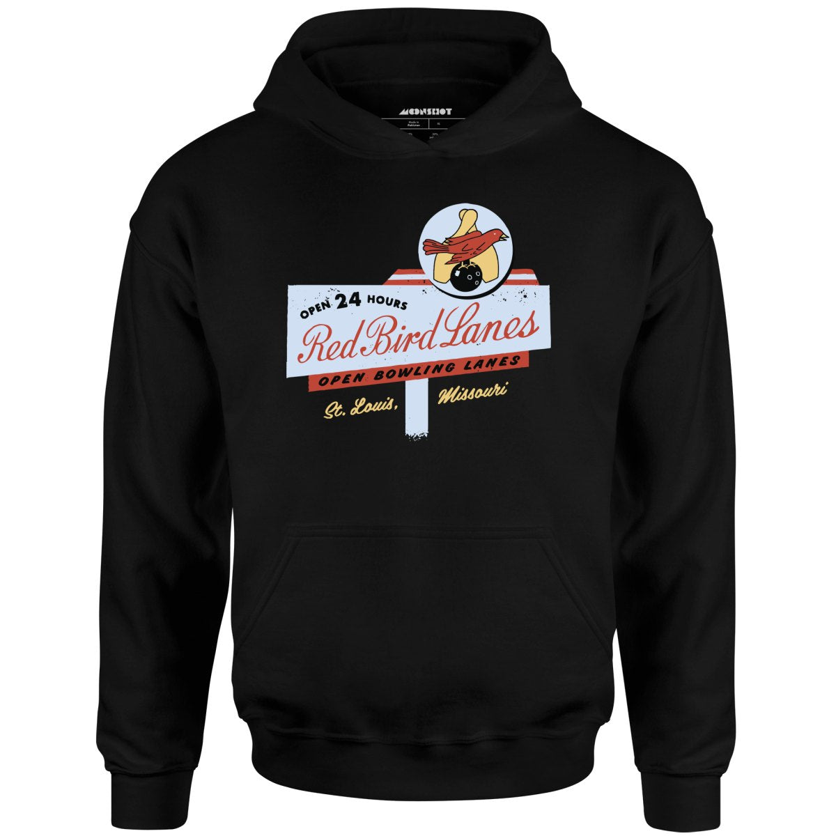 Red Bird Lanes v2 - St. Louis, MO - Vintage Bowling Alley - Unisex Hoodie