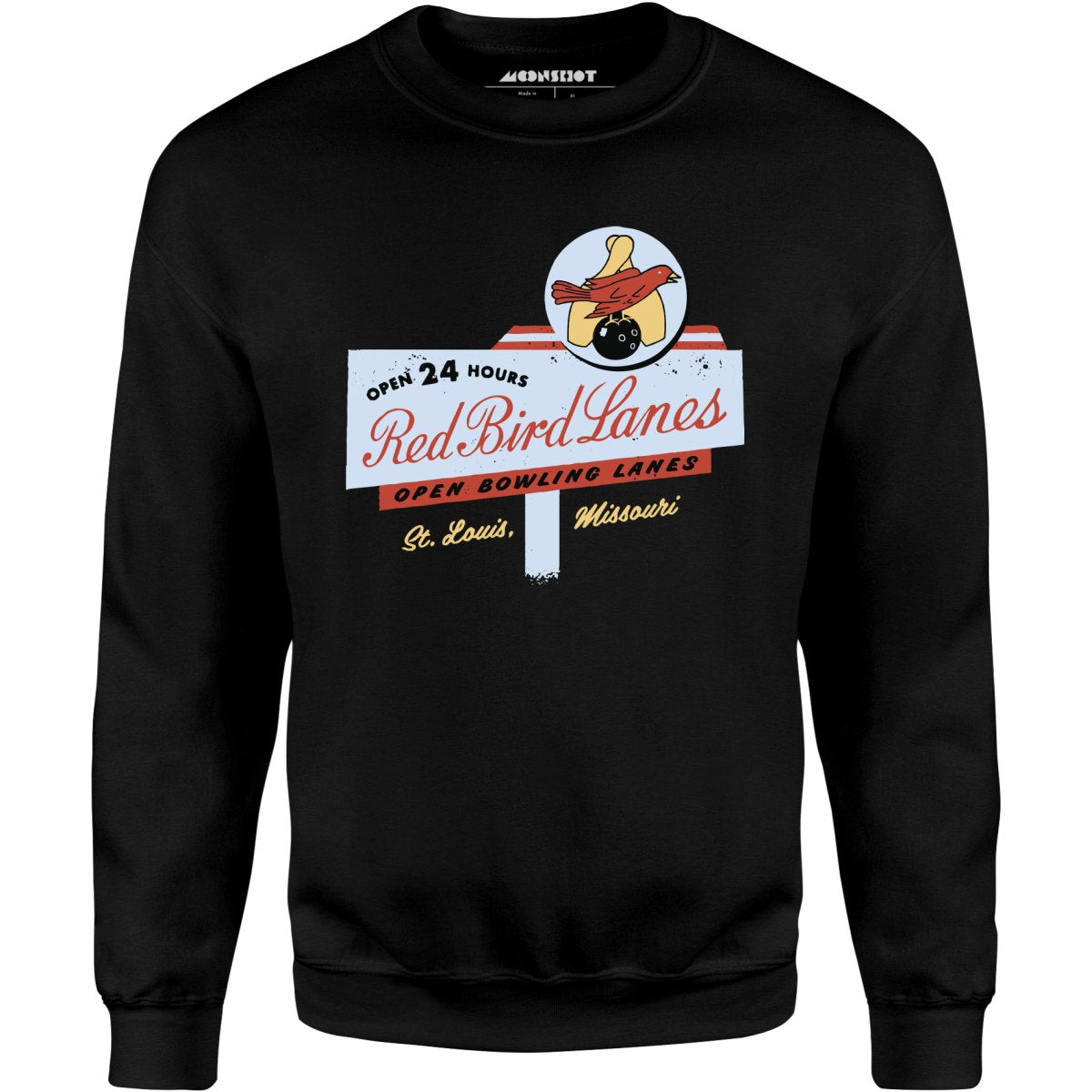 Red Bird Lanes v2 - St. Louis, MO - Vintage Bowling Alley - Unisex Sweatshirt