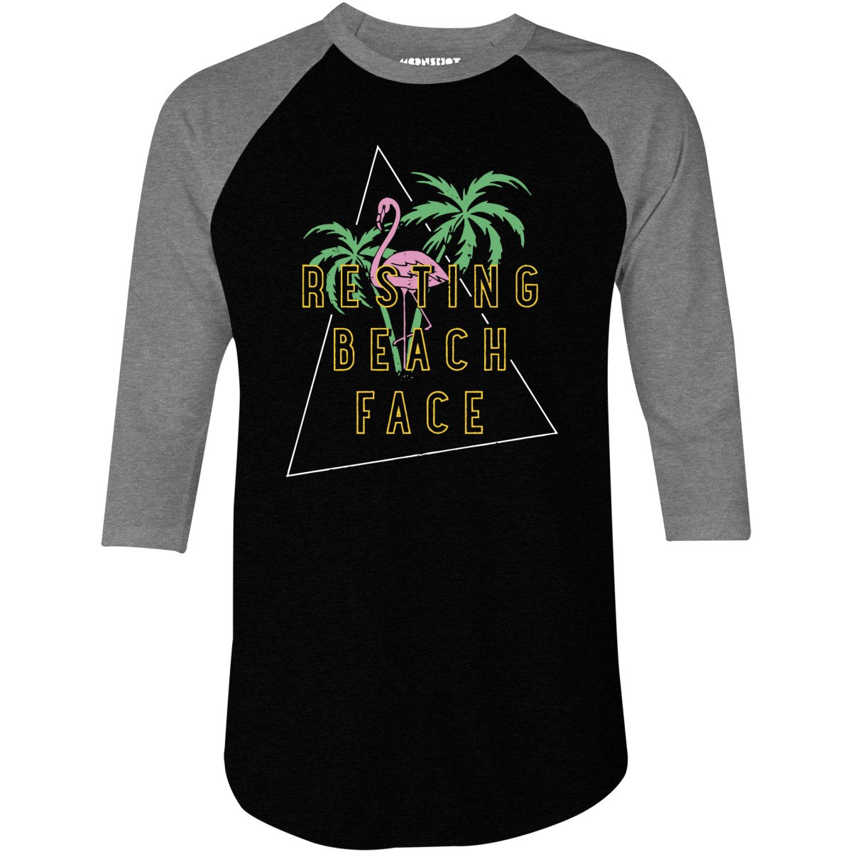 Resting Beach Face - 3/4 Sleeve Raglan T-Shirt