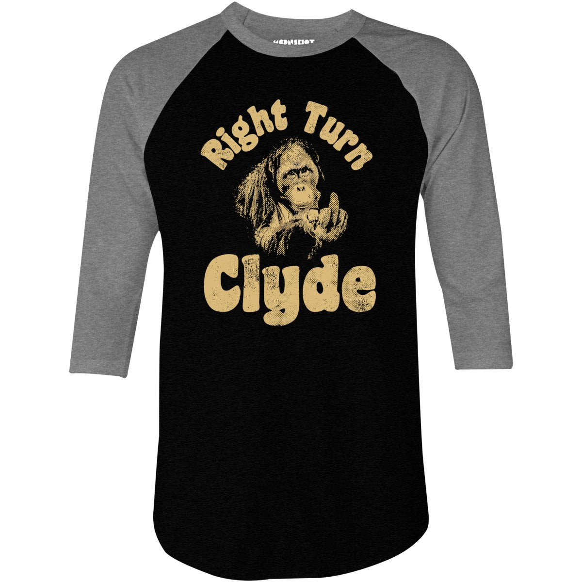 Right Turn Clyde - 3/4 Sleeve Raglan T-Shirt