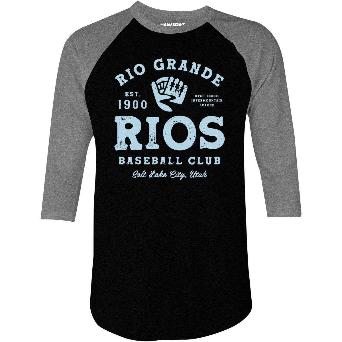 Rio Grande Rios - Utah - Vintage Defunct Baseball Teams - 3/4 Sleeve Raglan T-Shirt