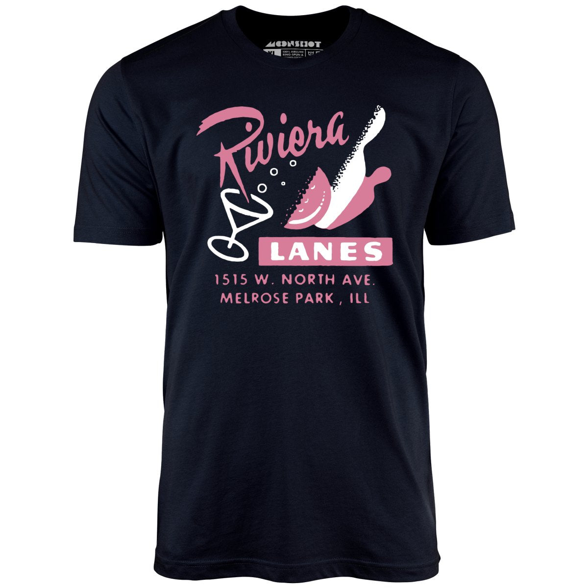 Riviera Lanes - Melrose Park, IL - Vintage Bowling Alley - Unisex T-Shirt
